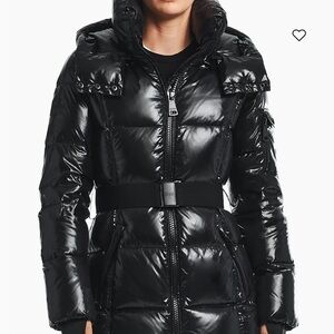 SAM. Shiny Black Belted Puffer Jacket